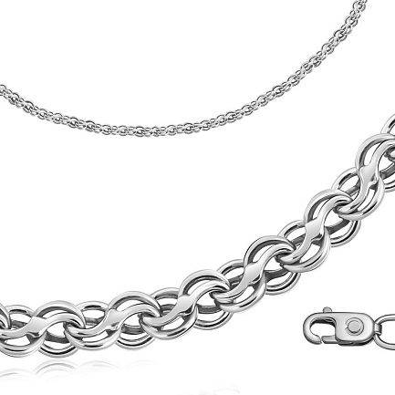 Браслет ручной работы из серебра, плетение чайка