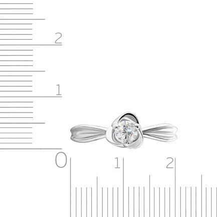 Кольцо помолвочное из белого золота с бриллиантом