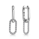 Серьги с английским замком из белого золота с бриллиантами