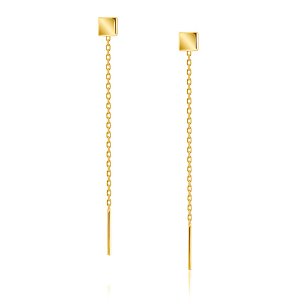 Продевки из желтого золота, плетение якорное