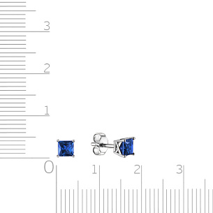 Серьги Пусеты из белого золота с топазом