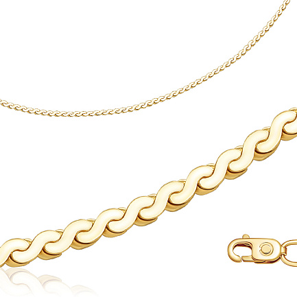 Браслет автомат из желтого золота, плетение панцирное