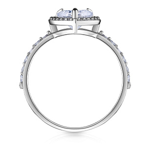 Кольцо из серебра с фианитом