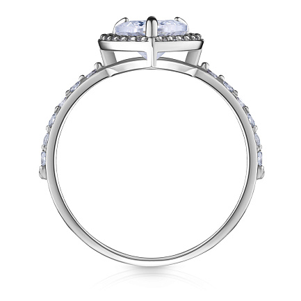 Кольцо из серебра с фианитом