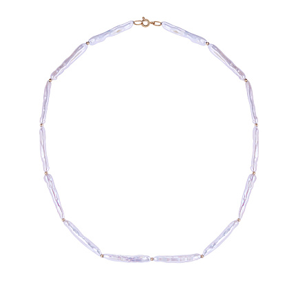 Бусы из красного золота с жемчугом