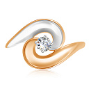 Кольцо из красного золота с фианитом