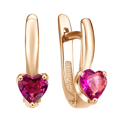 Серьги с английским замком из красного золота