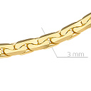 Цепь автомат из желтого золота, плетение якорное
