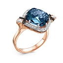 Кольцо из комбинированного золота с бриллиантами, топазом