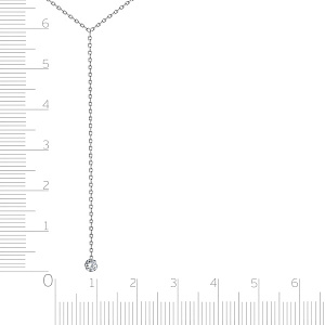 Колье из белого золота с бриллиантом, плетение якорное