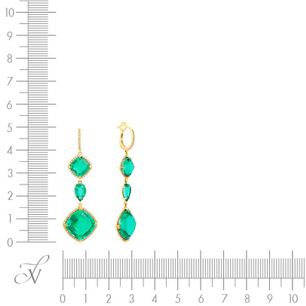 Серьги из желтого золота с бриллиантами