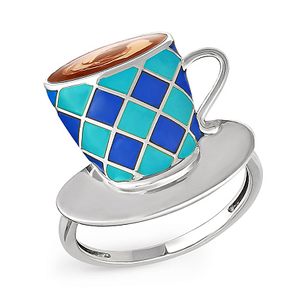 Кольцо из серебра с эмалью