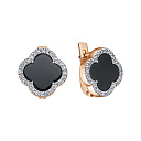 Серьги с английским замком из красного золота с бриллиантами