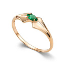 Кольцо из красного золота с изумрудом