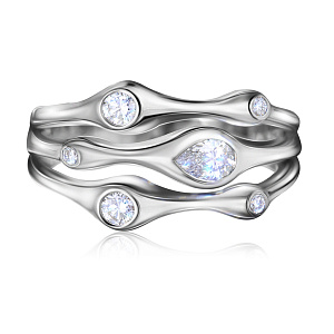 Кольцо из белого золота с бриллиантами