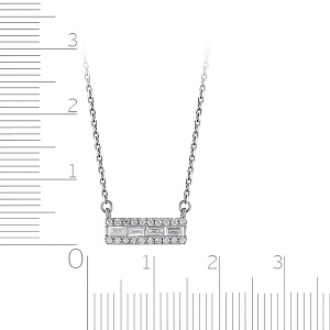Колье из белого золота с бриллиантами, плетение якорное