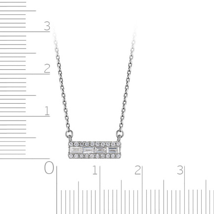 Колье из белого золота с бриллиантами, плетение якорное