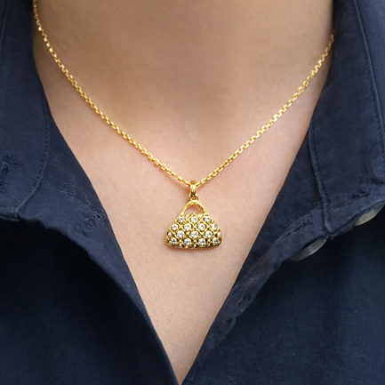 Подвеска из желтого золота с фианитами