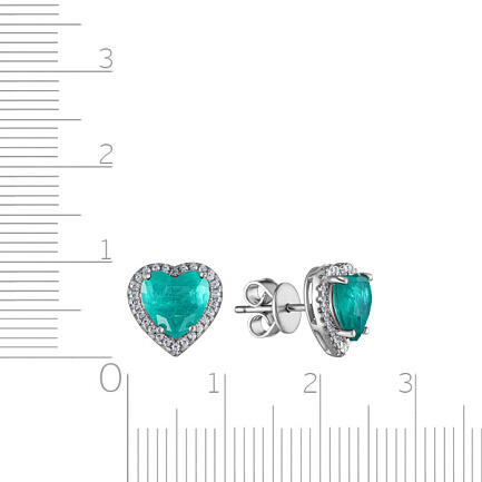 Серьги из серебра с фианитом