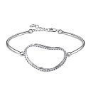 Браслет декоративный из белого золота с бриллиантами, плетение якорное