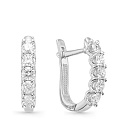 Серьги с английским замком из белого золота с бриллиантами