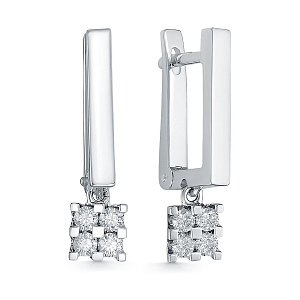 Серьги из белого золота с бриллиантами