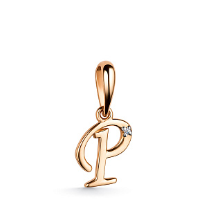 Подвеска из красного золота с бриллиантом