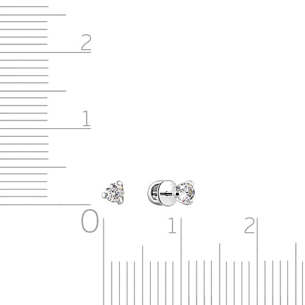 Пусеты из белого золота с бриллиантами