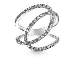 Кольцо из белого золота с бриллиантами