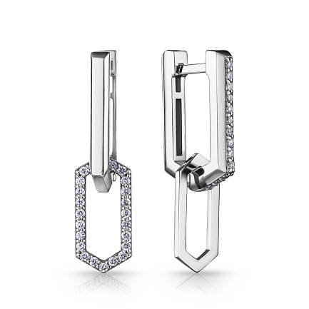 Серьги из белого золота с бриллиантами