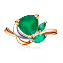 Кольцо из красного золота с агатом