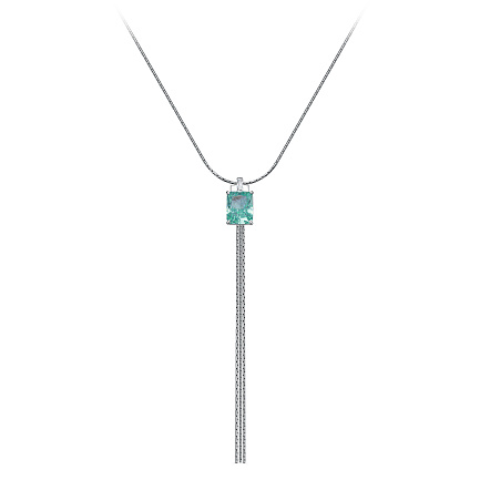 Колье из серебра с бриллиантом, фианитом