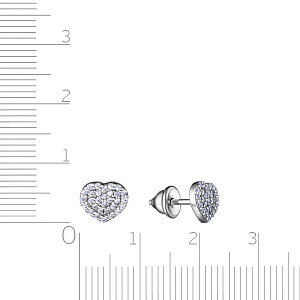 Пусеты из серебра с фианитом