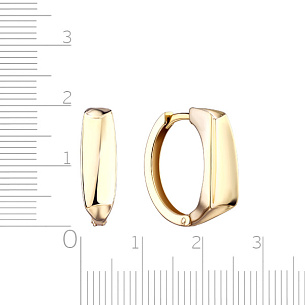 Серьги с английским замком из желтого золота