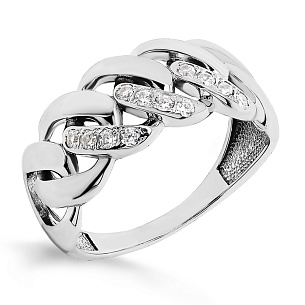 Кольцо из серебра с фианитами