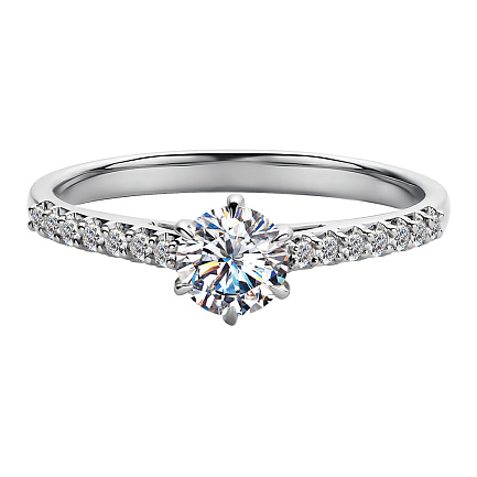 Кольцо из белого золота с бриллиантами