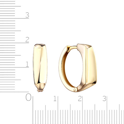 Серьги с английским замком из желтого золота