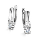 Серьги с английским замком из белого золота с бриллиантами