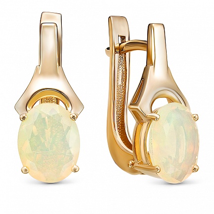 Серьги из красного золота с опалами