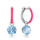 Серьги с английским замком из серебра с топазом