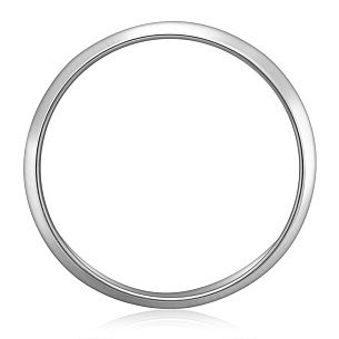 Кольцо обручальное гладкое из белого золота