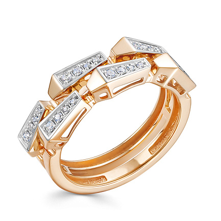 Кольцо из красного золота с бриллиантами