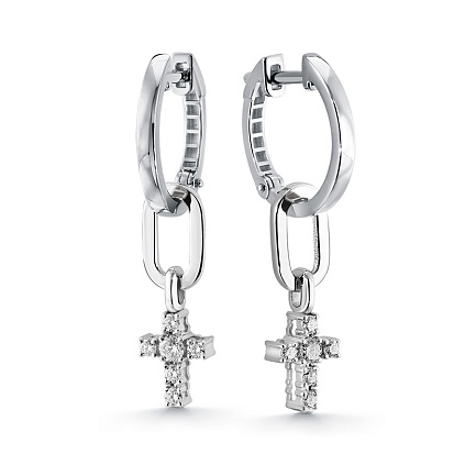 Серьги из белого золота с бриллиантами