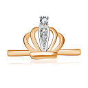 Кольцо из красного золота с фианитом