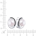 Серьги из белого золота с бриллиантами, жемчугом