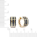 Серьги с английским замком из желтого золота с фианитом