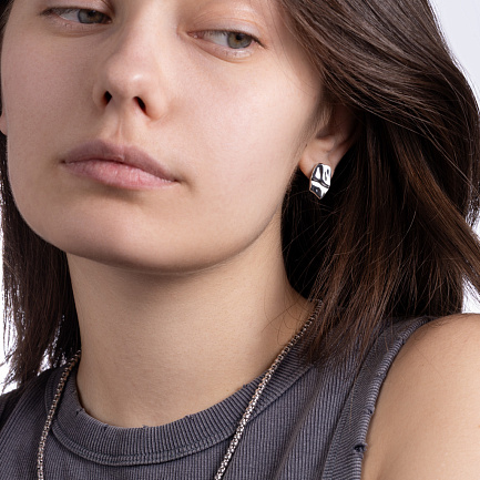 Серьги с английским замком из серебра