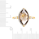 Кольцо из желтого золота с бриллиантами, раухтопазом