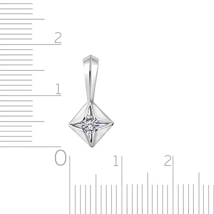 Подвеска из белого золота с бриллиантом