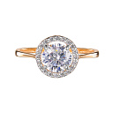 Кольцо из красного золота с фианитом